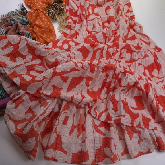 Nordstrom Christina Martinez Red & White Tie-Shoulder Sundress Sz M - Picture 5 of 11